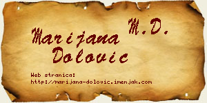 Marijana Dolović vizit kartica